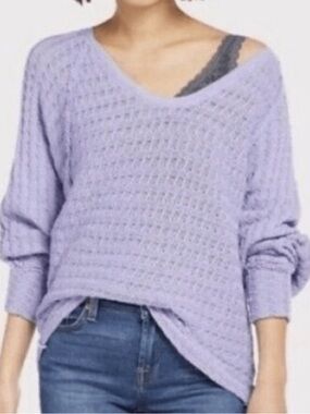 Free people purple thiens hacci knit dolman arms cotton sweater size S
lavender